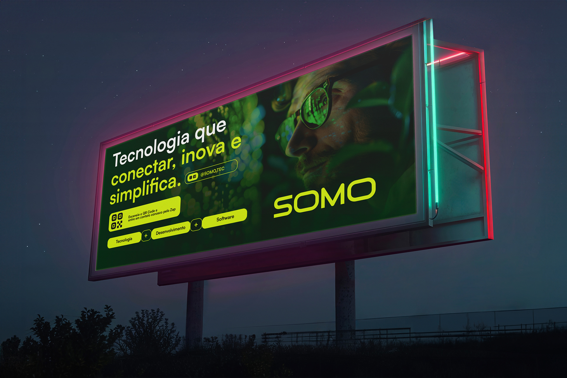 Outdoor iluminado à noite: Tecnologia que conectar, inova e simplifica